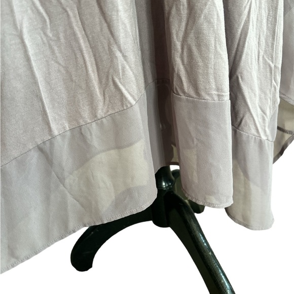 LOGO Goldstein Taupe w/Purple Tint Sleeveless Dress Chiffon Hem - Picture 2 of 6